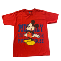 Vintage Mickey Mouse Standing Red Tshirt