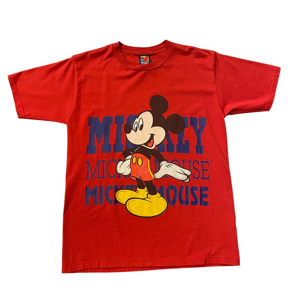 Vintage Mickey Mouse Standing Red Tshirt